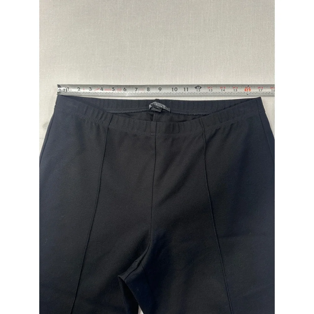 St John Caviar Black Pintuck Pull On Pants Womens 14 High Rise Stretch Trousers‎